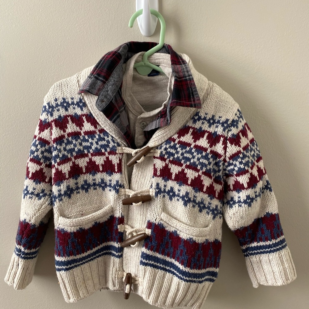 Baby Gap Henley, button down & cardigan